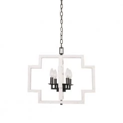 4-Light Farmhouse Distressed White Irregular Rectangle Wood Chandelier with Adjustable Hanging Chain by Bella Depot -Bella Depot || ULTRALAST GREEN Sales distressed white bella depot chandeliers fc4051 4w c3 1000