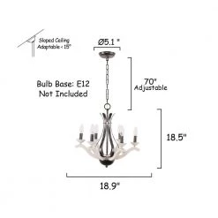 Vintage 6-Light Distressed White Farmhouse Candlestick Wood Chandelier with Adjustable Hanging Chain by Bella Depot 18 Vintage 6-Light Distressed White Farmhouse Candlestick Wood Chandelier with Adjustable Hanging Chain by Bella Depot -Bella Depot || ULTRALAST GREEN Sales distressed white bella depot chandeliers fc4056 6w fa 1000