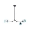 3-Light Gradient Blue Modern Linear Chandelier with Black Adjustable Arms and Glass Shades by Bella Depot -Bella Depot || ULTRALAST GREEN Sales gradient blue bella depot chandeliers bd1030 3 ls 64 1000