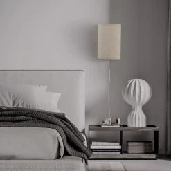 1-Light Off-White Fabric Round LED Wall Sconce Wall Light with Bulb (2-Pack) by Cedar Hill -Bella Depot || ULTRALAST GREEN Sales off white cedar hill wall sconces 418608 1f 1000