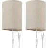 1-Light Off-White Fabric Round LED Wall Sconce Wall Light with Bulb (2-Pack) by Cedar Hill 1 1-Light Off-White Fabric Round LED Wall Sconce Wall Light with Bulb (2-Pack) by Cedar Hill -Bella Depot || ULTRALAST GREEN Sales off white cedar hill wall sconces 418608 64 1000
