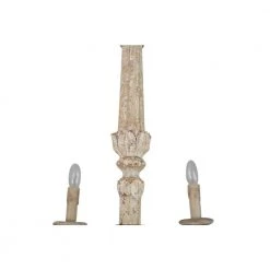 6-Light Retro White Wood Chandelier Farmhouse Candle-Style Pendant Light by Bella Depot -Bella Depot || ULTRALAST GREEN Sales retro white bella depot chandeliers fc4007 4f 1000