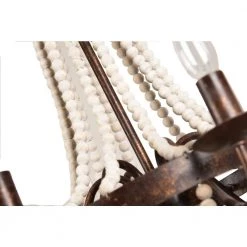 Modern Farmhouse 6-Light Rustic Wood Beaded Chandelier Candle Style Pendant by Bella Depot -Bella Depot || ULTRALAST GREEN Sales rustic black bella depot chandeliers fc4020 r 66 1000