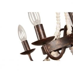 Modern Farmhouse 6-Light Rustic Wood Beaded Chandelier Candle Style Pendant by Bella Depot -Bella Depot || ULTRALAST GREEN Sales rustic black bella depot chandeliers fc4020 r fa 1000