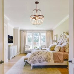 3-Light Rustic Wood Beaded Draping Chandelier with Adjustable Hanging Chain Modern Farmhouse by Bella Depot -Bella Depot || ULTRALAST GREEN Sales rustic black bella depot chandeliers fc4031 3r 31 1000