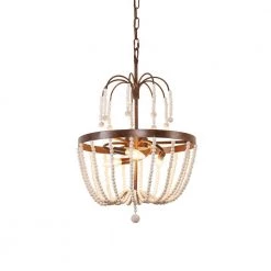 3-Light Rustic Wood Beaded Draping Chandelier with Adjustable Hanging Chain Modern Farmhouse by Bella Depot -Bella Depot || ULTRALAST GREEN Sales rustic black bella depot chandeliers fc4031 3r 44 1000