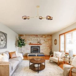 5-Light Smoky Grey Modern Linear Chandelier with Gold Adjustable Arms and Glass Shades by Bella Depot -Bella Depot || ULTRALAST GREEN Sales smoky grey bella depot chandeliers bd1031 5 yh 31 1000