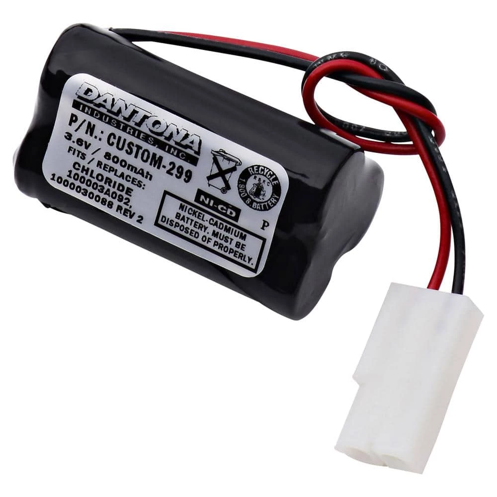 Dantona 3.6-Volt 800 mAh Ni-Cd battery for Chloride - 1000030088 REV 2 Emergency Lighting by ULTRALAST GREEN 3 Dantona 3.6-Volt 800 mAh Ni-Cd battery for Chloride - 1000030088 REV 2 Emergency Lighting by ULTRALAST GREEN