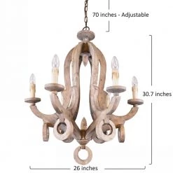6-Light Weathered Wood Shabby Chic Candle-style Wooden Chandelier with Antique by Bella Depot -Bella Depot || ULTRALAST GREEN Sales weathered wood bella depot chandeliers fc4003 44 1000