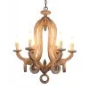6-Light Weathered Wood Shabby Chic Candle-style Wooden Chandelier with Antique by Bella Depot