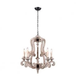 5-Light Farmhouse Weathered Wood Chandelier Candle Style Pendant by Bella Depot -Bella Depot || ULTRALAST GREEN Sales weathered wood bella depot chandeliers fc4004 5h c3 1000