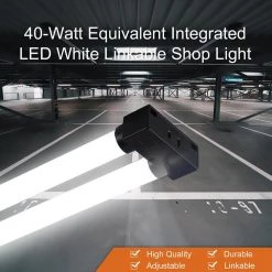 4 ft. 250-Watt Equivalent Integrated LED White Linkable Shop Light (4-Pack) by Cedar Hill -Bella Depot || ULTRALAST GREEN Sales white cedar hill shop lights 413501 1f 1000