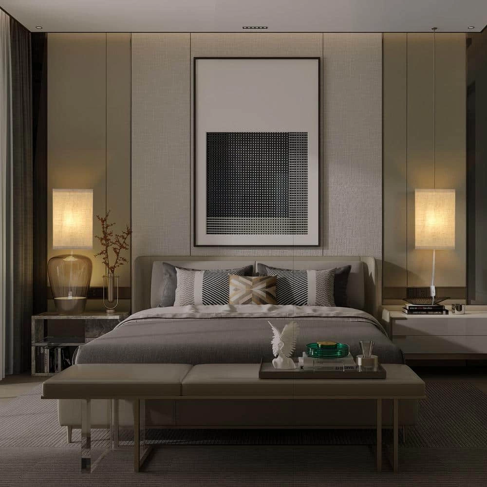 1-Light Square White Fabric LED Wall Sconce with Bulb (2-Pack) by Cedar Hill 5 1-Light Square White Fabric LED Wall Sconce with Bulb (2-Pack) by Cedar Hill - Image 4