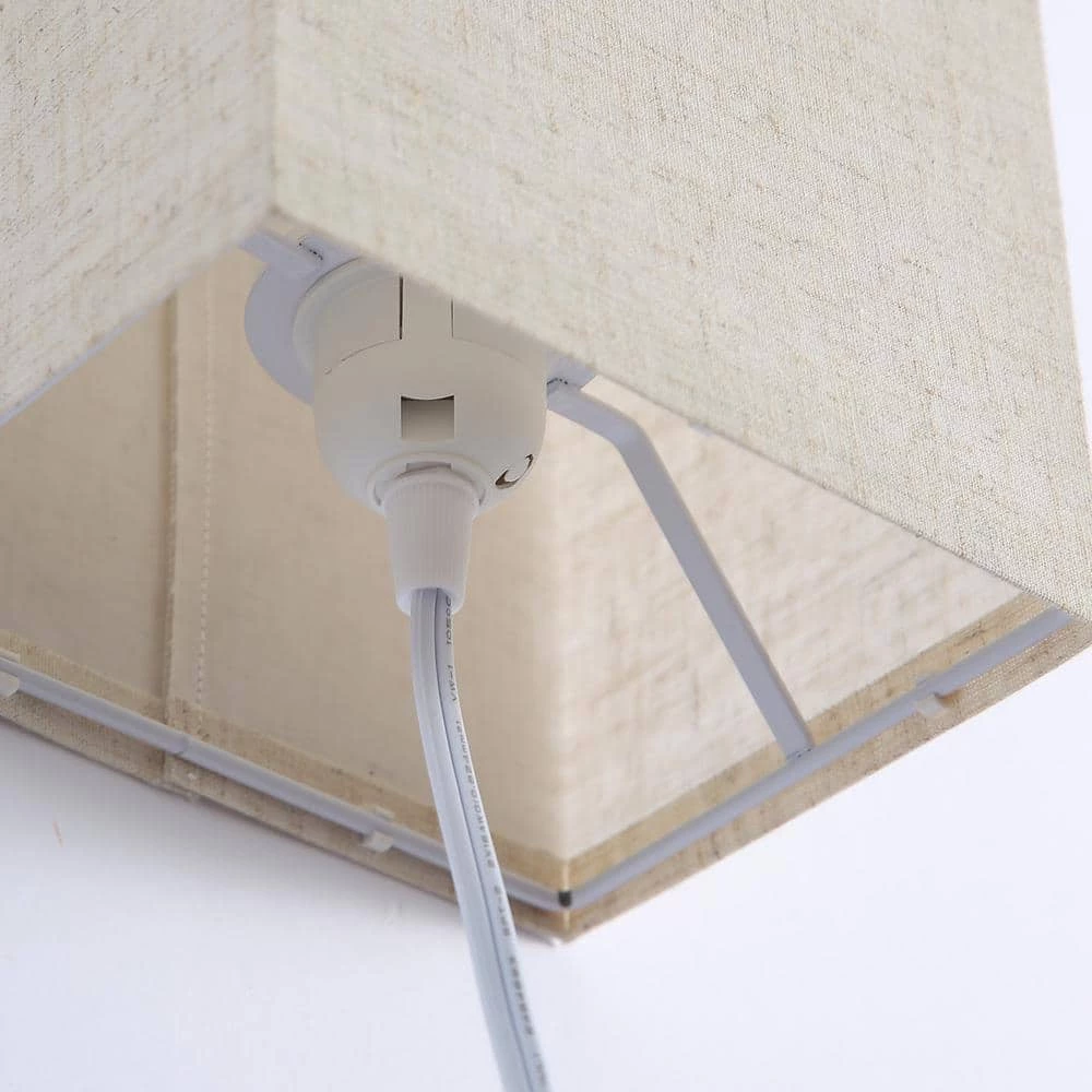 1-Light Square White Fabric LED Wall Sconce with Bulb (2-Pack) by Cedar Hill 6 1-Light Square White Fabric LED Wall Sconce with Bulb (2-Pack) by Cedar Hill - Image 5