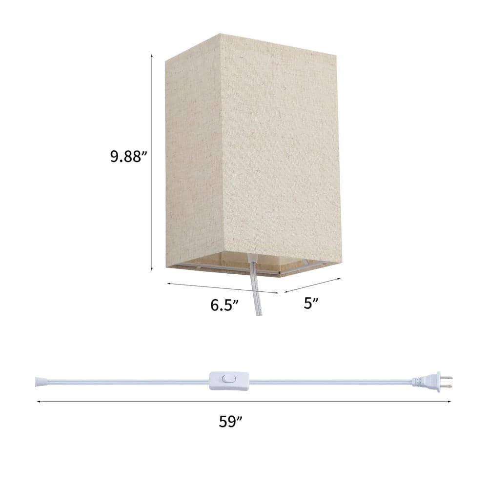 1-Light Square White Fabric LED Wall Sconce with Bulb (2-Pack) by Cedar Hill 8 1-Light Square White Fabric LED Wall Sconce with Bulb (2-Pack) by Cedar Hill - Image 7